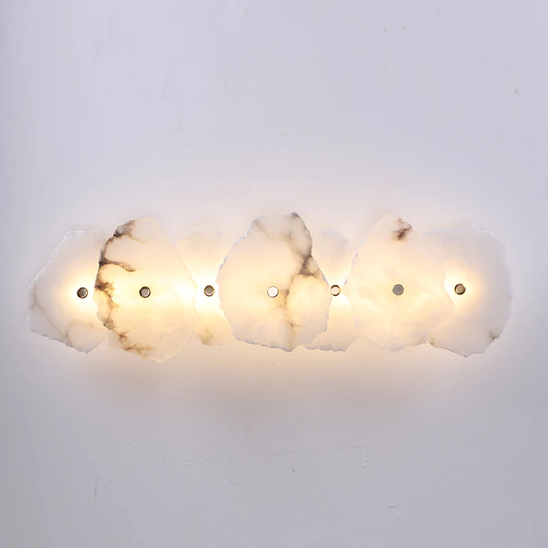 Natural Stone LED Wall Lamp Marble Parlor Corridor Bedroom Sconce Copper Designer Art Deco Wall Lights Dropshipping