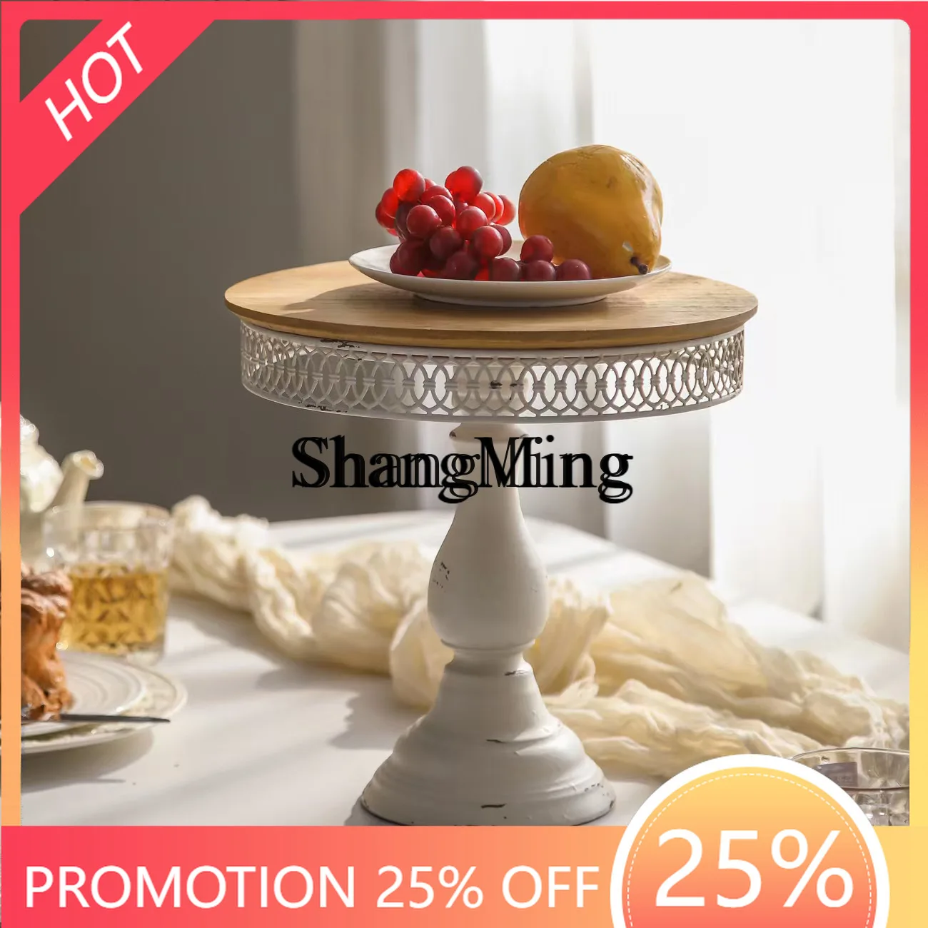 SM Fruit Plate Living Room Imitation Rattan Craft Household Afternoon Tea Dim Sum Cake Tray Shelf
