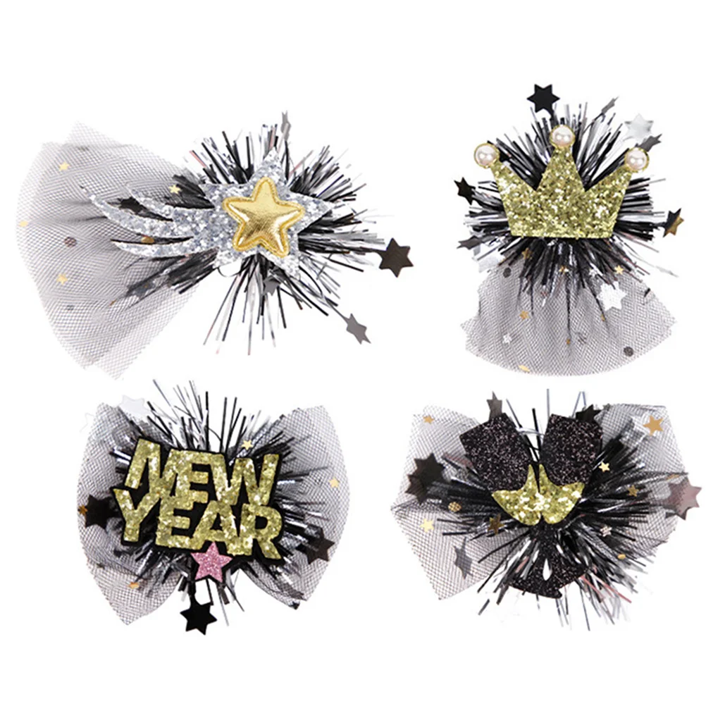 

4 Pcs New Year Hairpin Headdress Hairpins Chinese Style Clamp Clip Clips for Girls Gift