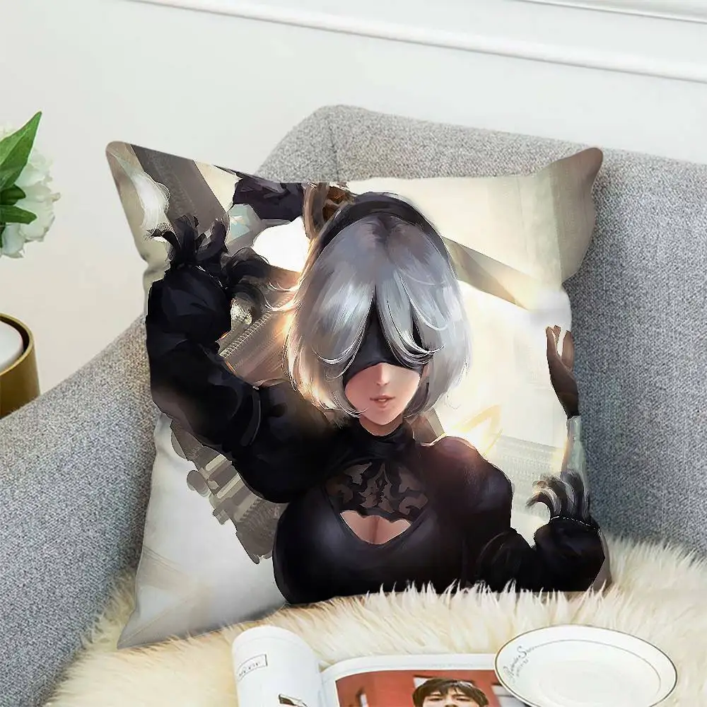 

Nier Automata Pillow Case Double-Sided Printing Cushion Cover 45x45 Decorative Cushions Sofa Home Decor Soft Pillowcase
