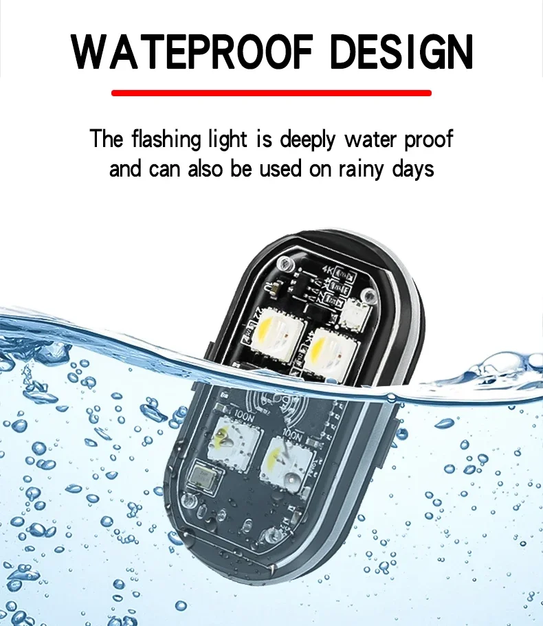 ضوء لاسلكي للطائرات طائرة هليكوبتر تحذير أضواء RGB Led أضواء ستروب أضواء دراجة نارية LED فلاش مع شحن USB
