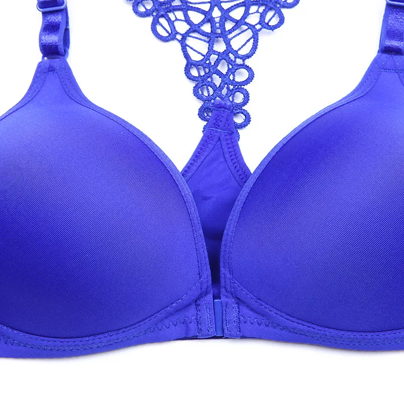 Women Back Beautify Ladies Wire Free Fashion Bra Sexy Front Closure Lingerie Bralette Gather Push Up Underwear Top of women