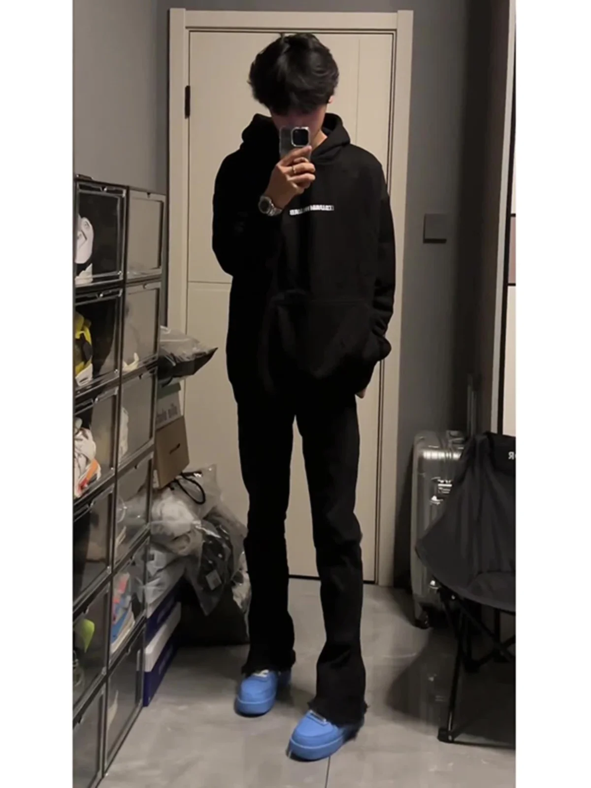 

Джинсы Bla Distred для мужчин, в стиле High Street, с американским дизайном, CleanFit, слегка расклешенные, износостойкие, из смесового хлопка и полиэстера