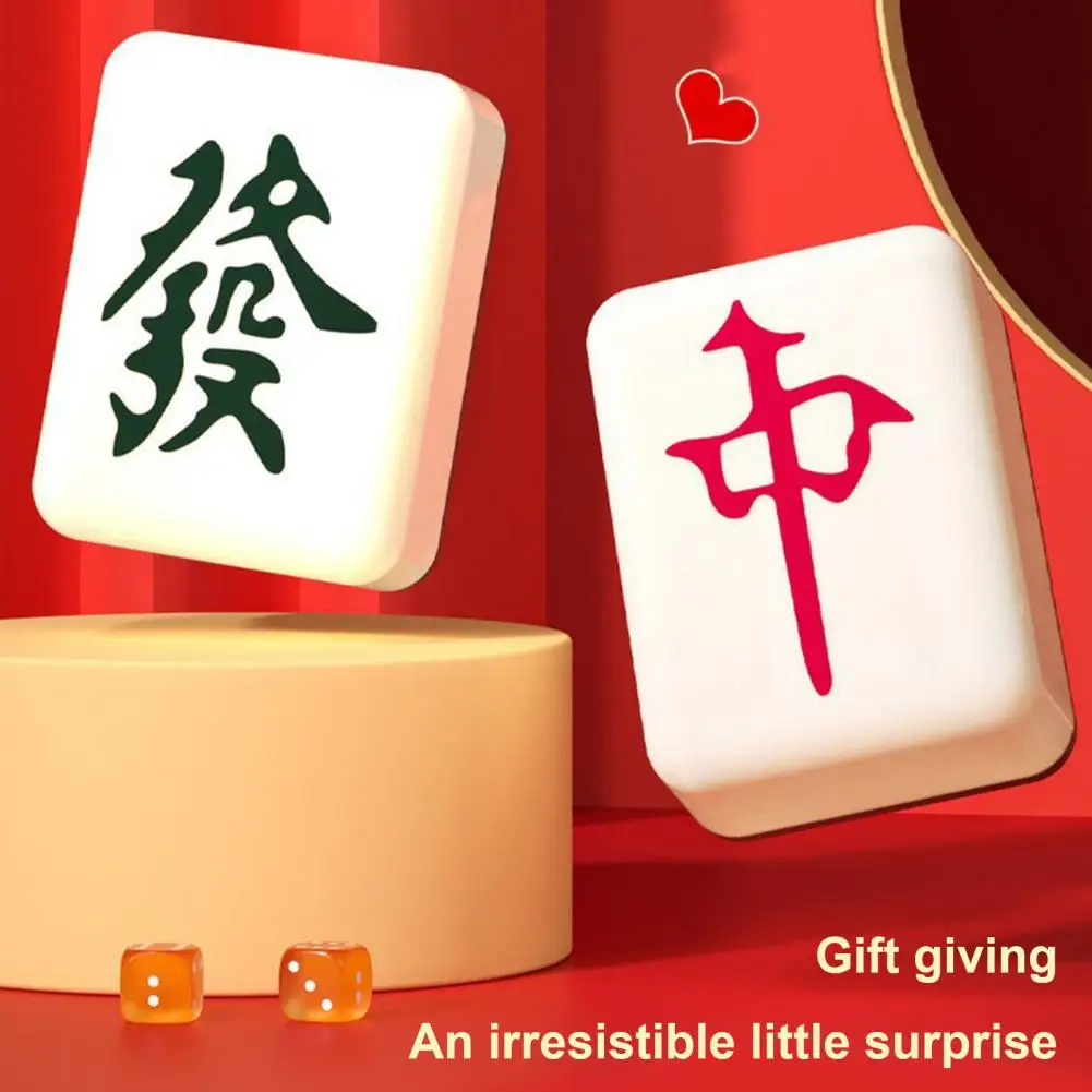 Mahjong Night Light temperatura di colore regolabile lampada da tavolo a forma di Mahjong ricaricabile dimmerabile morbida per comodino notturno