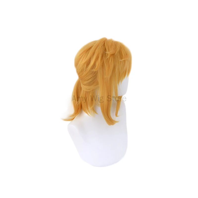 Peluca de cola de caballo corta para hombres y mujeres, cabello sintético resistente al calor, disfraz de Cosplay, Breath of the Wild Link