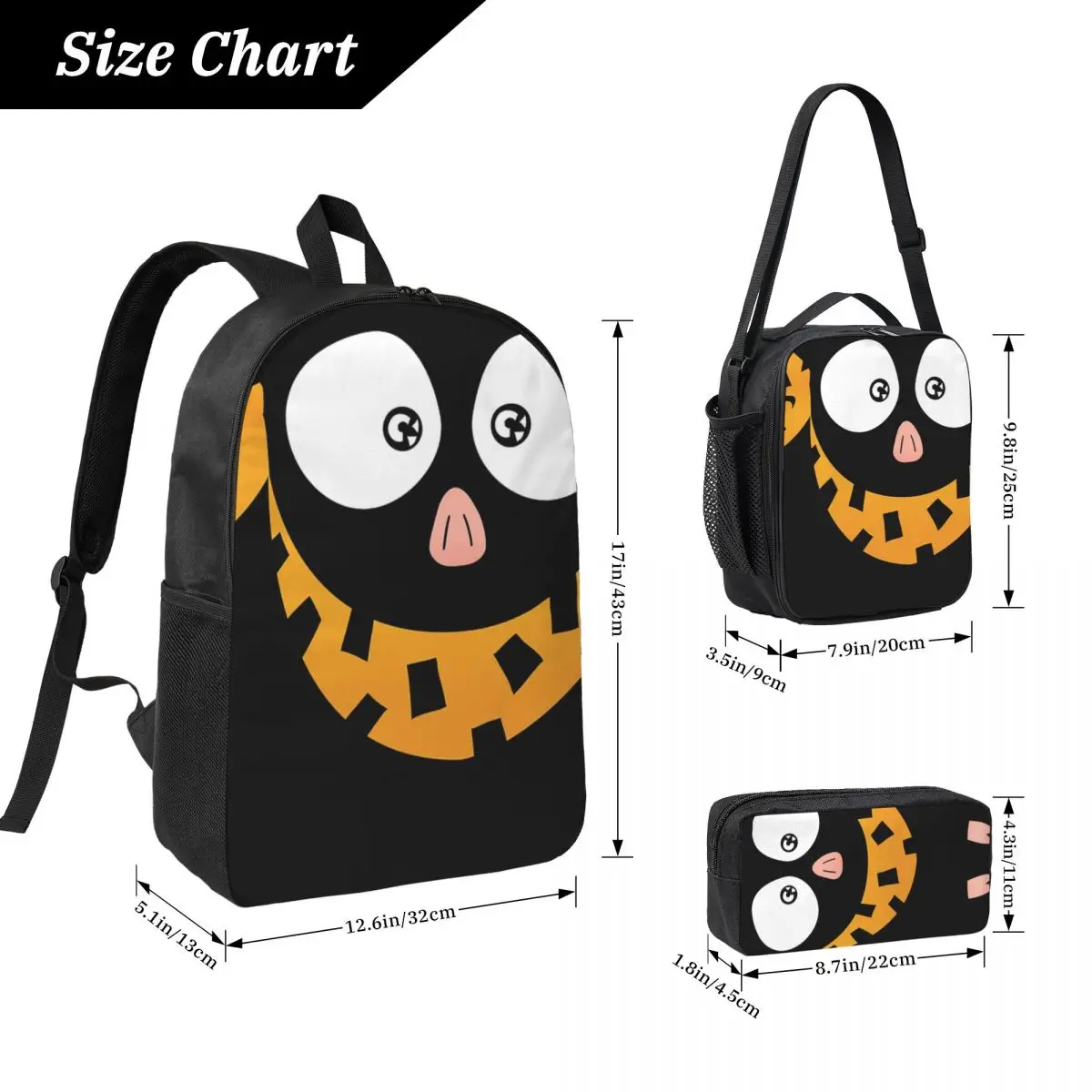 P Chan Ranma Zaino Studente Ragazzi Ragazze BookBag Borsa da scuola Borse a tracolla per computer Borsa da pranzo isolata 3ps Astuccio