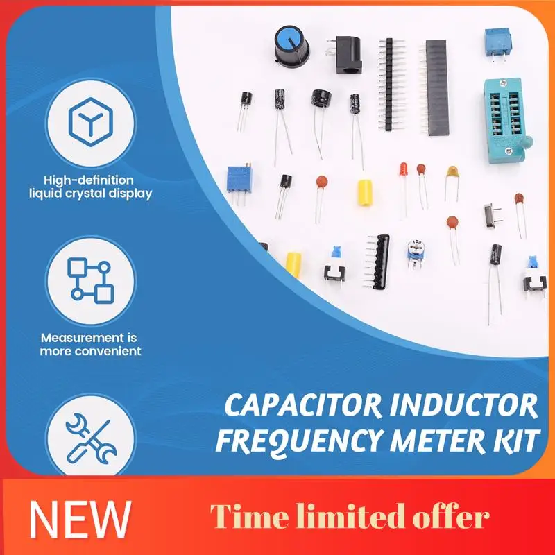 ABHU DC5V LCD Frequency Meter USB Transistor Tester DIY Kits Digital Inductance And Capacitance Measuring Instrument