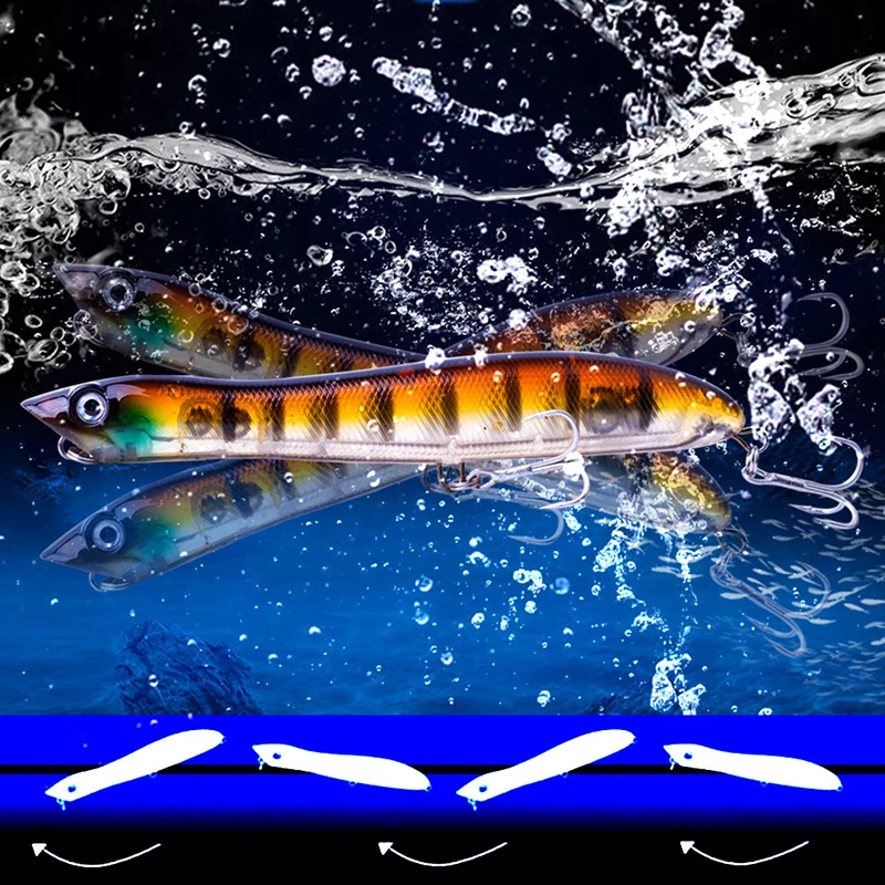 120mm/17.8g Topwater Pencil Popper Floating Fishing Lure Snakehead Wobblers Tackle Baits Minnow For Snapper Flounder Bass Chub