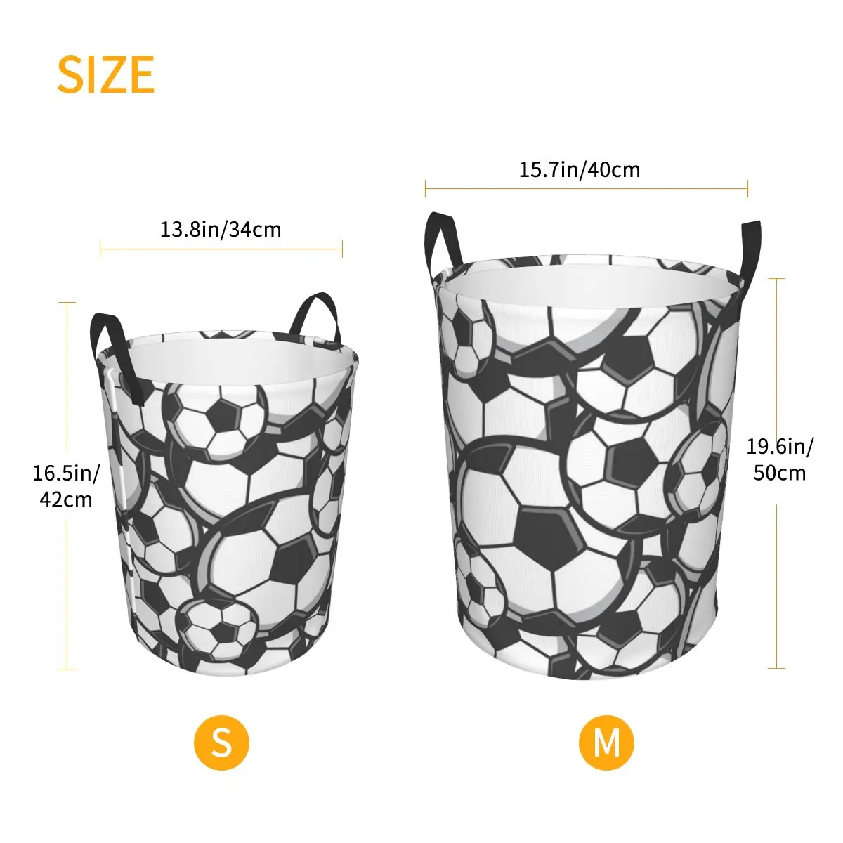 Folding Laundry Basket Football Soccer Pattern Dirty Clothes Storage Bucket Wardrobe Clothing Organizer Hamper