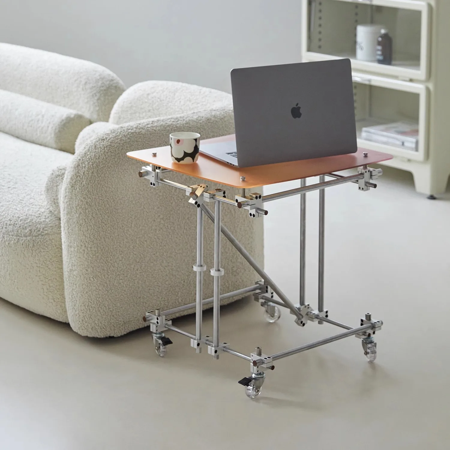 Optical Axis | Maillard Medieval Acrylic Edge Table Movable Coffee Table DIY Assembly Household Cart Gradual Table