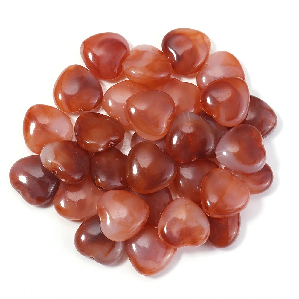 30 stuks 15X15.5mm Hart Acryl Kralen Dual Kleur Recht Gat Losse Kraal Voor Sieraden Maken DIY Armband Oorbellen Telefoon sleutelhanger