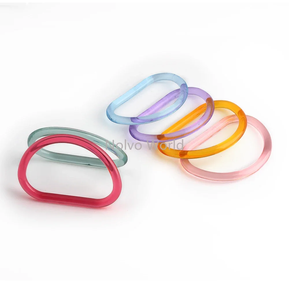 4/10/30PCS 10cm D Shape Acrylic Bag Handle For Women Shoulder Belt Handbag Clear Transparent Wristband Purse Frame Accessories
