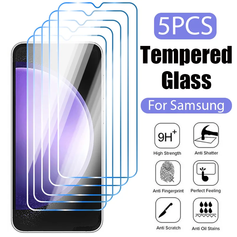 

5 шт. защитное стекло для Samsung A54 A53 A32 A23 A52S S20 S21 FE 5G, защитная пленка для экрана Samsung A13 A34 A12 A71 A73 A52
