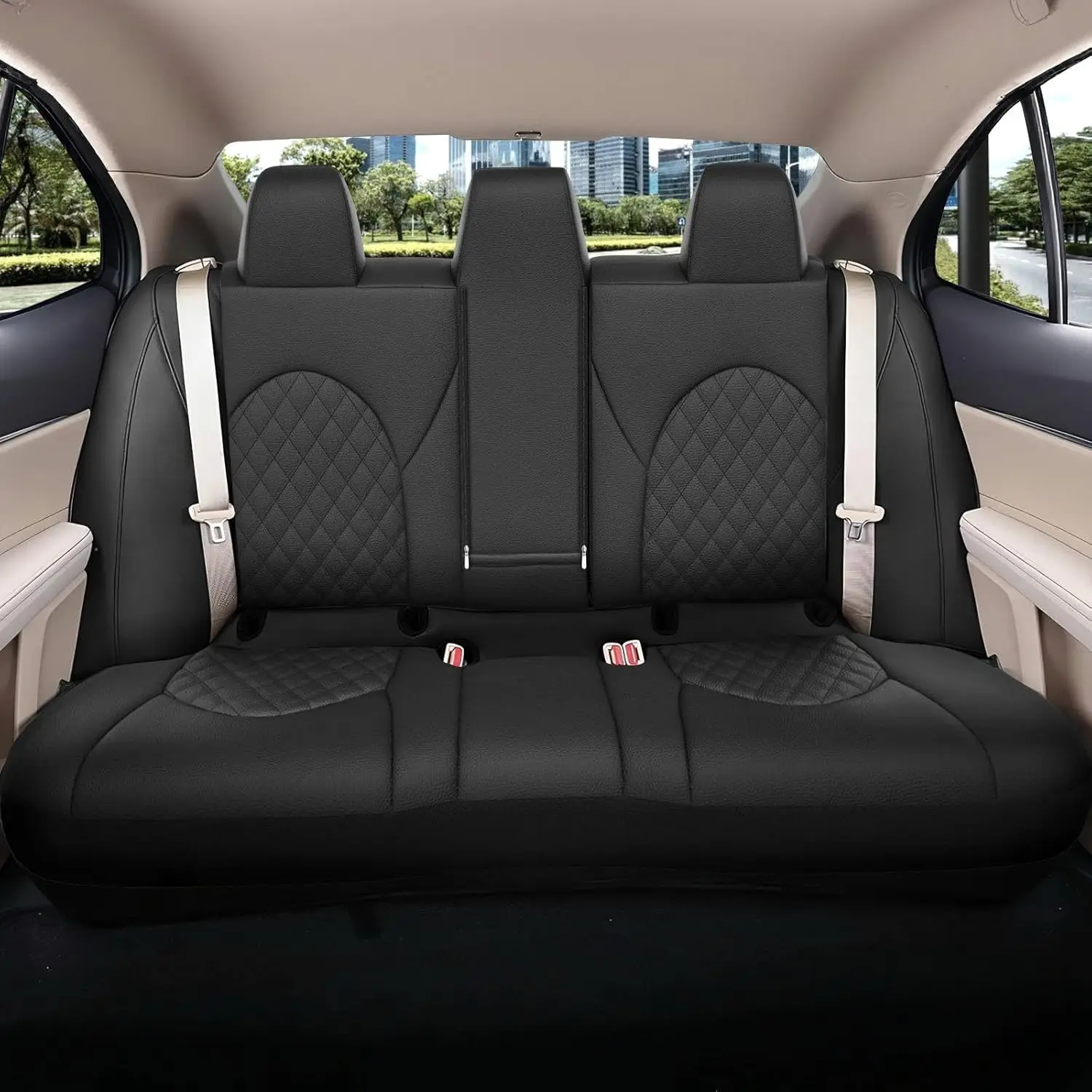 

Custom Fit Rear Car Seat Covers Fit for Toyota Camry 2018 2019 2020 2021 2022 2023 2024 LE,SE,SE Nightshade, Stretch Back Seat C