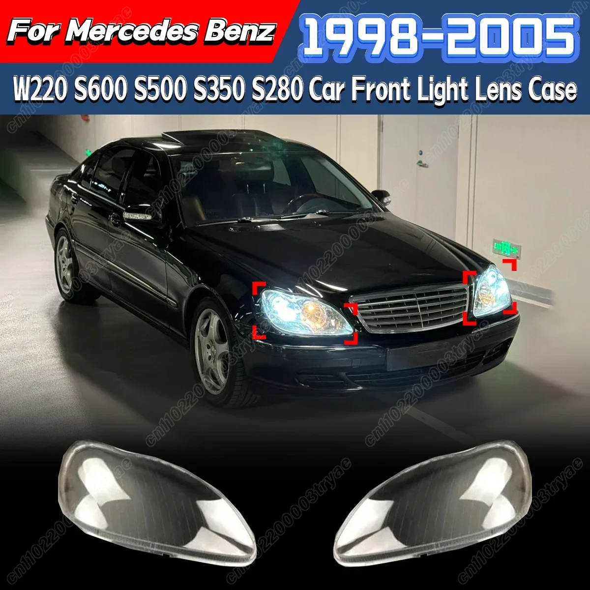

For Mercedes-Benz W220 S600 S500 S350 S280 1998 1999 2000 2001 2002 2003 2004 2005 Transparent Protective Cover for Headlights