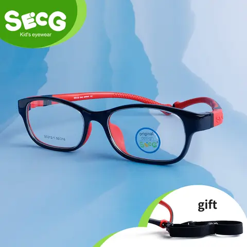 SECG Brand Comfortable Silicone Frames For Boys And Girls Students Myopia Frames Children's Glasses With Light Sports Glasses