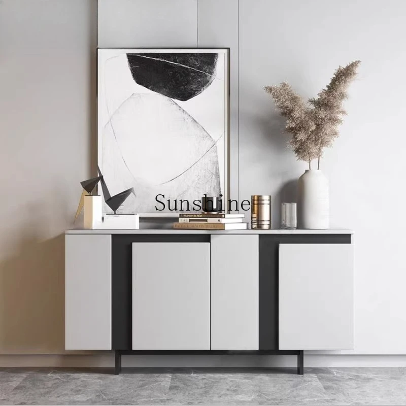 

Italian minimalist paint dining side cabinet simple entrance decorative cabinet