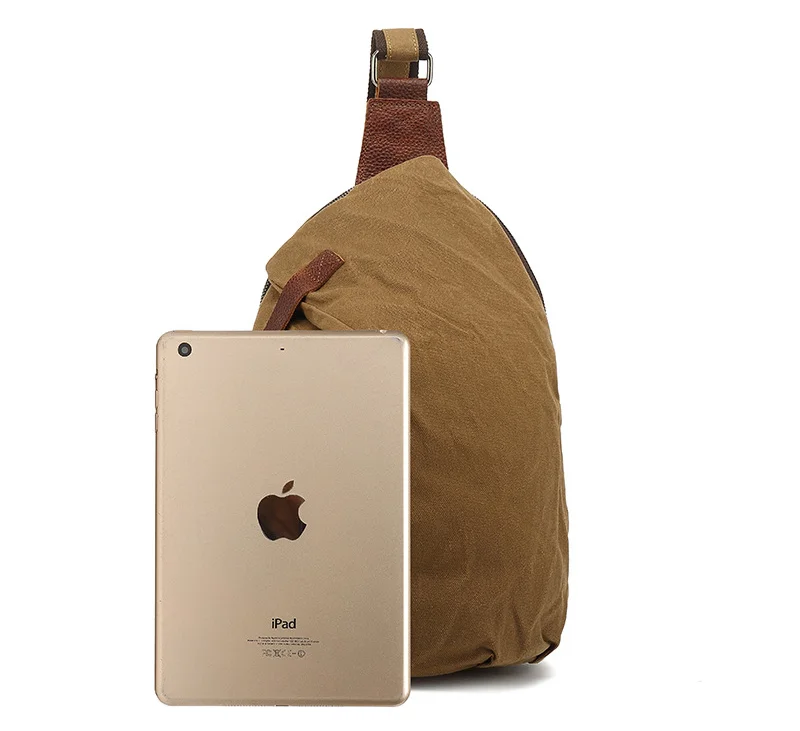 Retro Oil Wax Canvas Chest Bag New Men's Bag Travel School Diagonal Cross Layer Backpack
