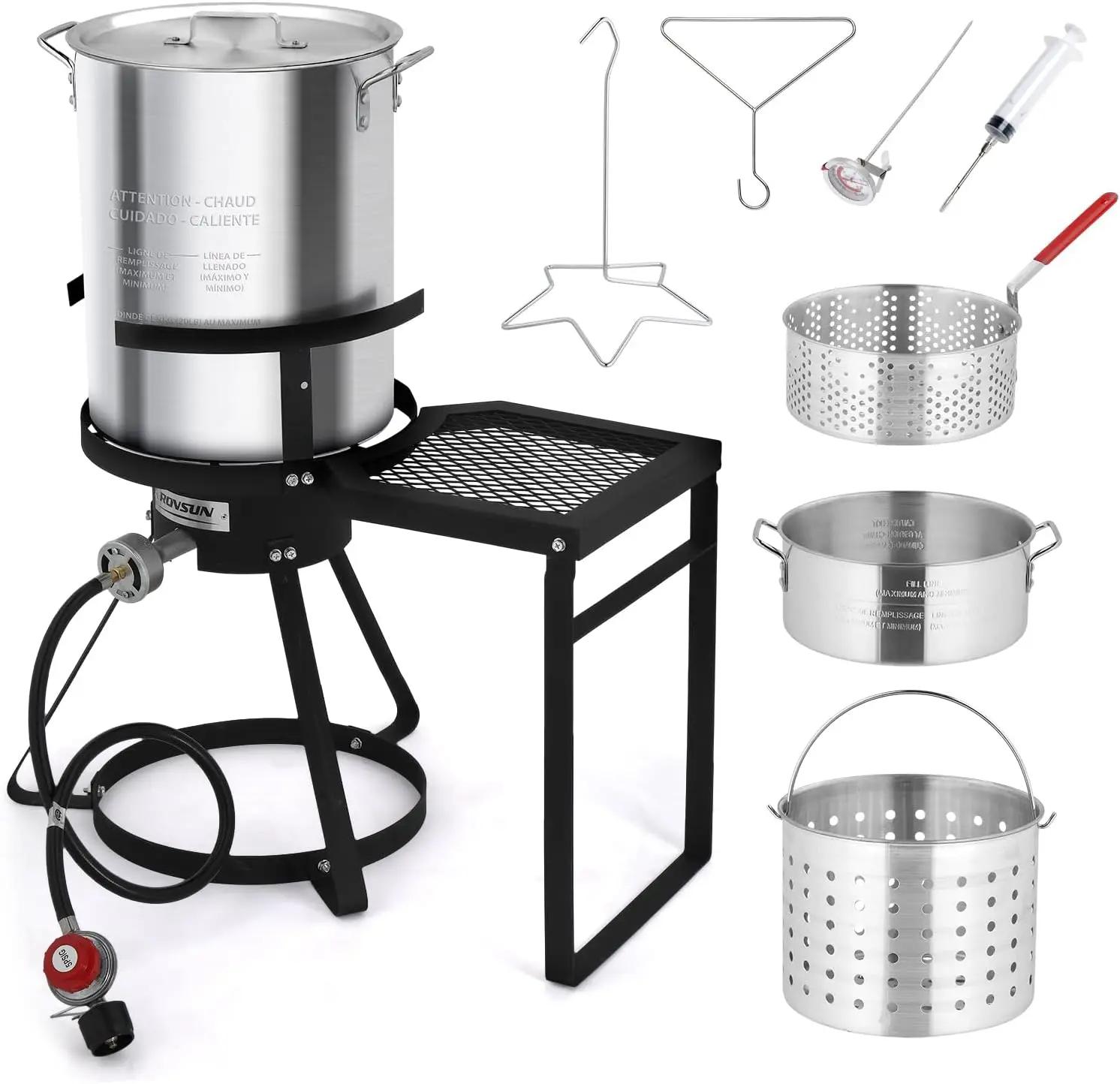 

Фритюрница 30QT и комплект фритюрницы 10QT, пропановая печь 55000BTU с полкой, алюминиевая уличная фритюрница и пароварка для морепродуктов