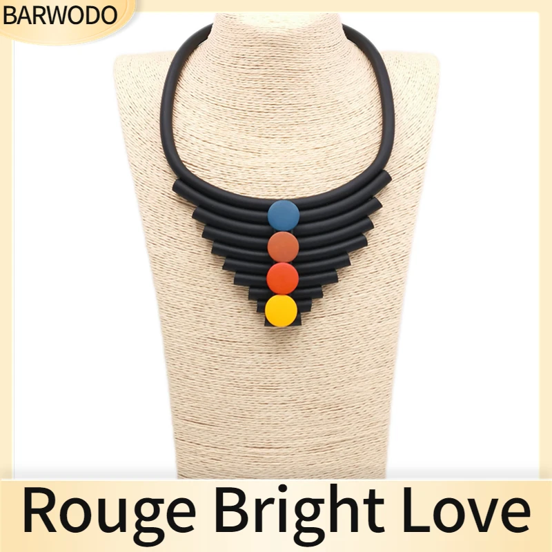 BARWODO Unique Rubber Chain Necklaces For Women Strange Neck Collar Bohemian Punk Jewelry Korean Fashion Choker Necklace Gift