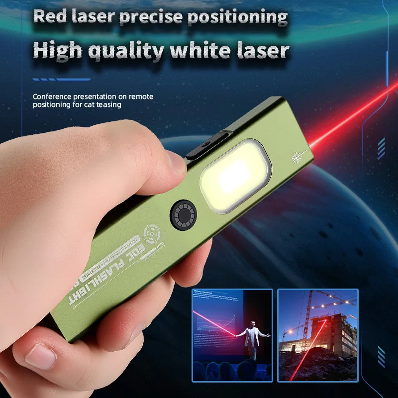 New Outdoor Work Light with Magnetic Suction, Ultra-bright, Long-lasting Outdoorstrong Light Flashlight with Red Laser and UV