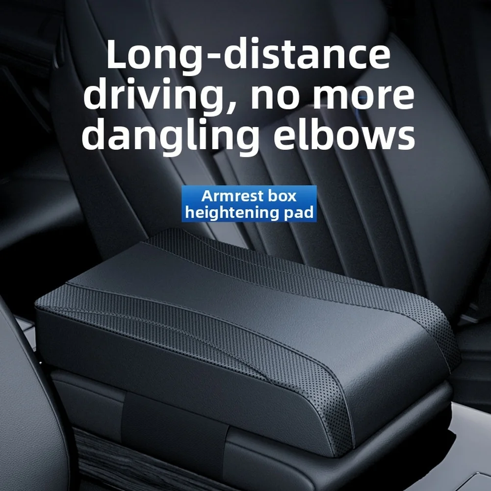 Leather Car Armrest Booster Pad with Memory Foam Cushion Offering Comfortable Elbow Support and Ergonomic Wrist Posture