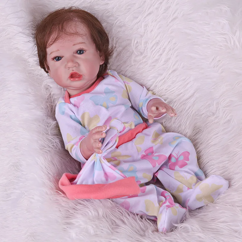 

40CM Full Body Silicone Waterproof Reborn Doll Hand-Detailed Painting with Visible Veins Lifelike 3D Skin Tone