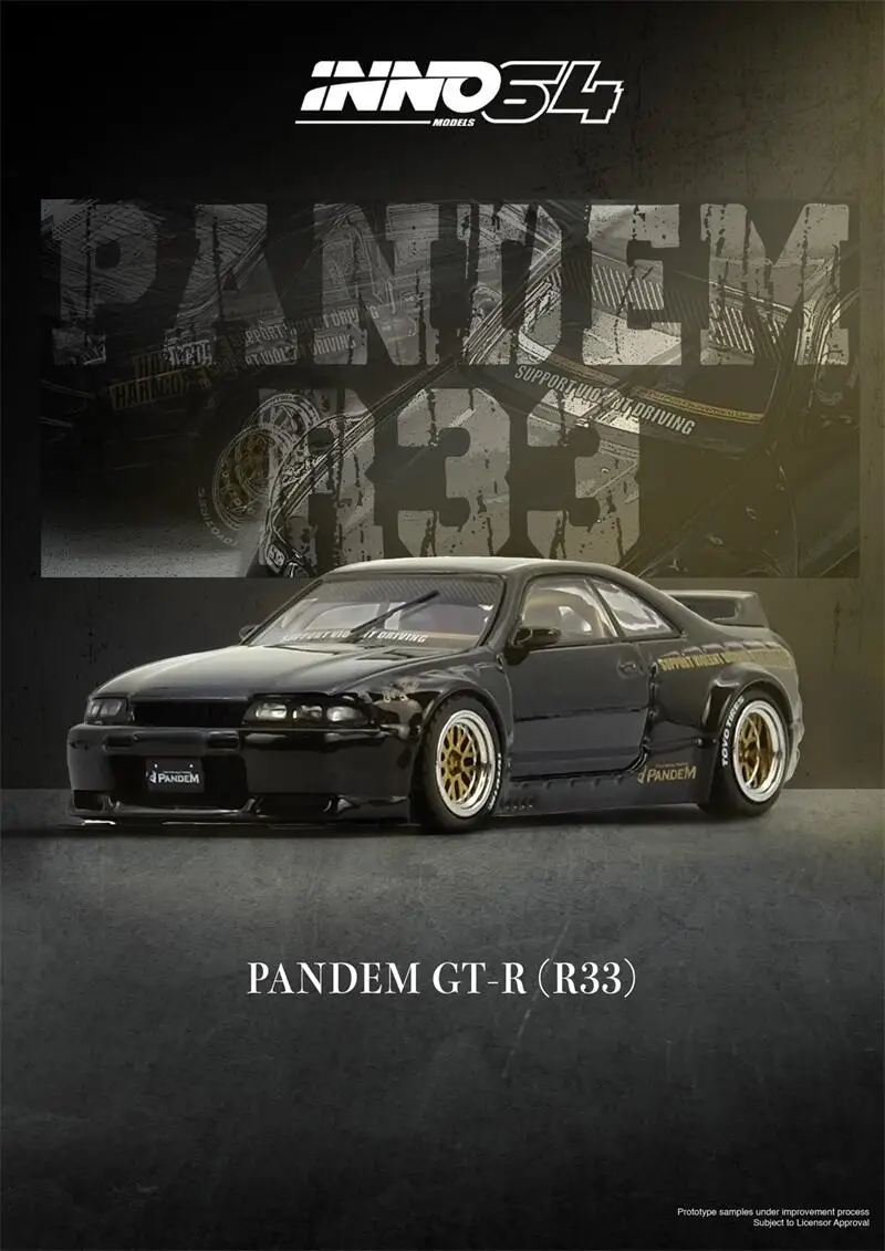 

(Pre-Order) INNO64 1:64 PANDEM GT-R BCNR33 Black Diecast Collector's Vehicle Model Car
