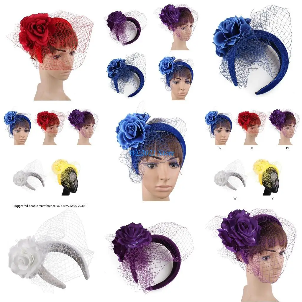 

G5GC French Fascinator Pillbox Headband with Veil for Opera Cocktail Tea Party