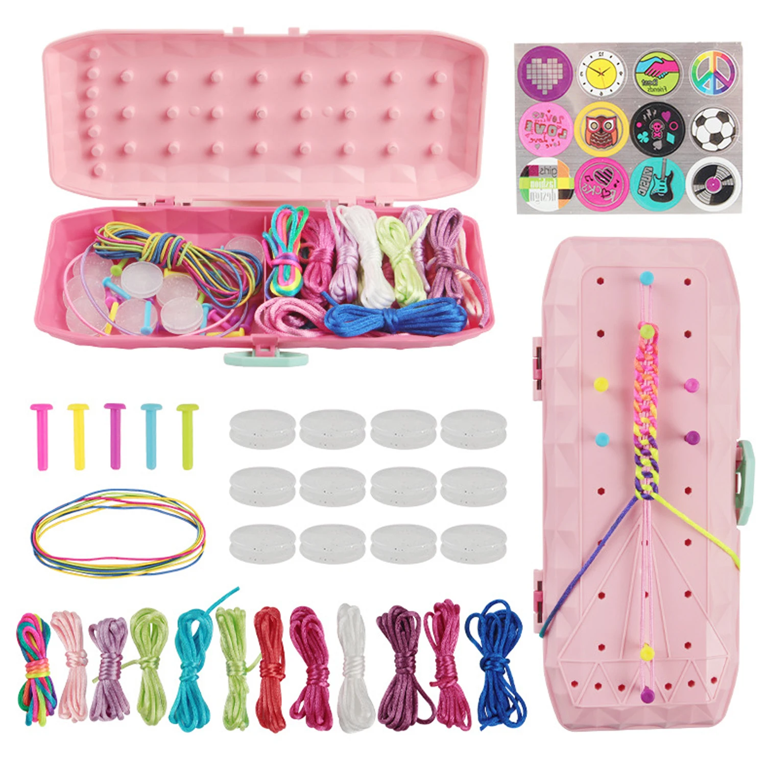 Lina ręczna tkacz zabawka DIY koralik lina ręczna puzzle dla dzieci tkactwo bransoletka zestaw zabawek ręcznie robiona elastyczna lina