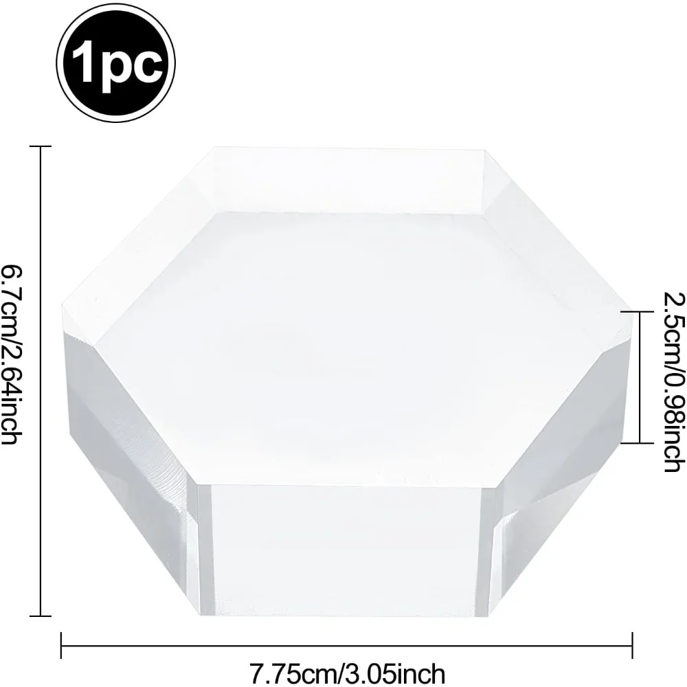 Clear Polished Acrylic Polygon Display Block, 3