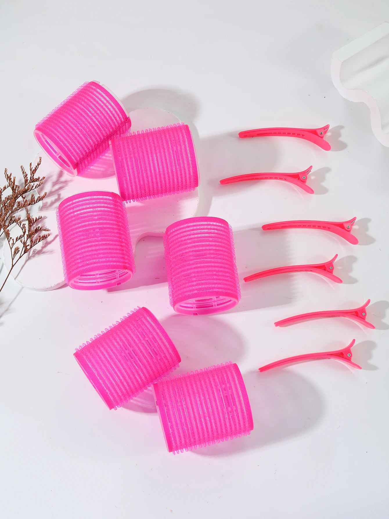 12-teiliges Lockenwickler-Set mit 6 Lockenwicklern ohne Hitze und 6 Clips, in mehreren Größen erhältlich. Speziell für Echthaarperücken – Detail 4