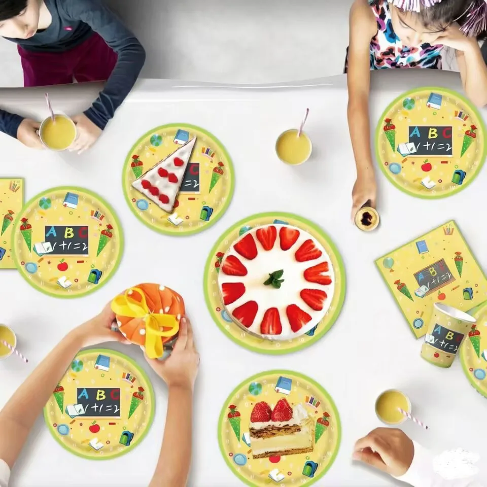 School Season Disposable Paper Tableware Set description 6