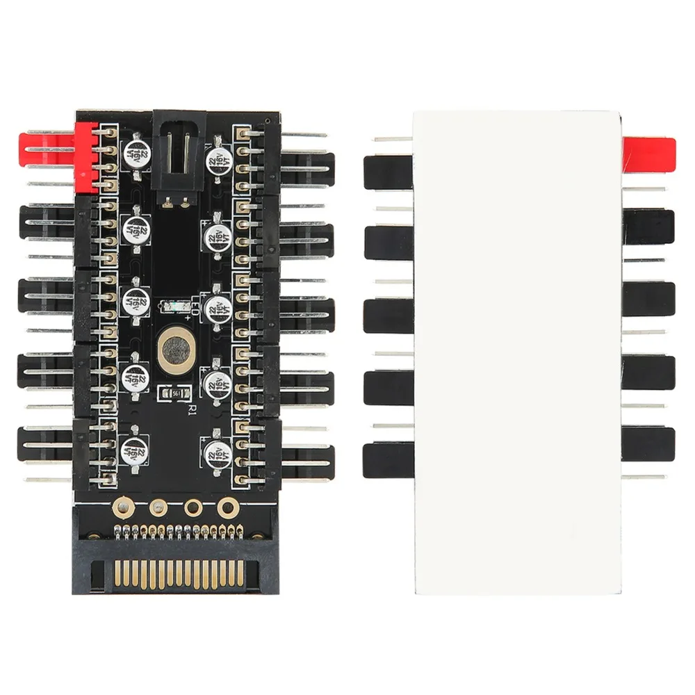 Portable 4Pin PC Chassis Fan Hub SATAs Interface 10 Port CPU Cooling Hub Computer Temperature Regulator Motherboard Cooling