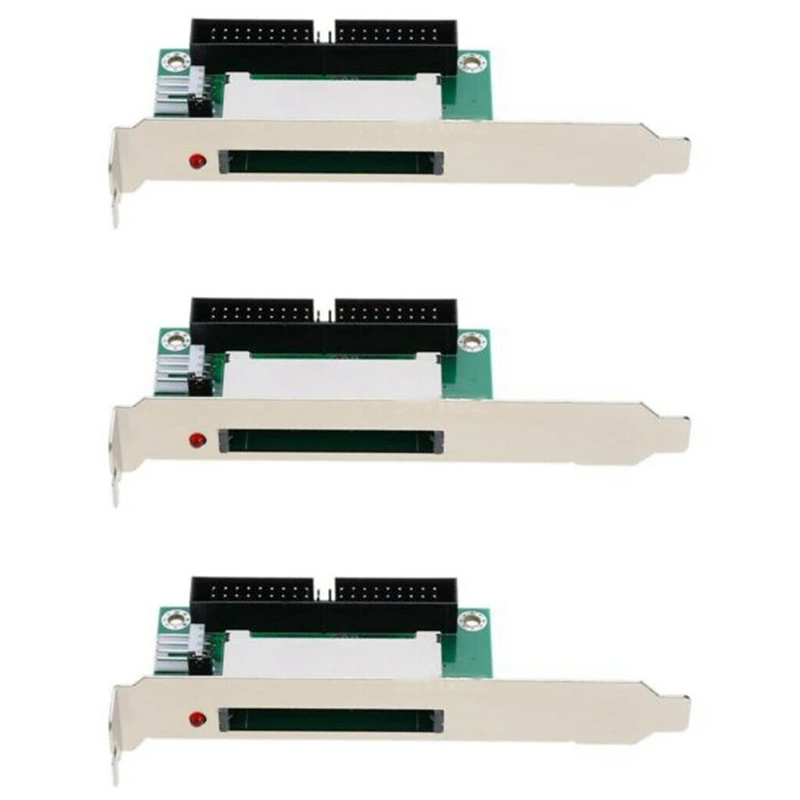 3X 40-Pin Cf Compact Flash Card To 3.5 Ide Converter Adapter Pci Bracket Back Panel