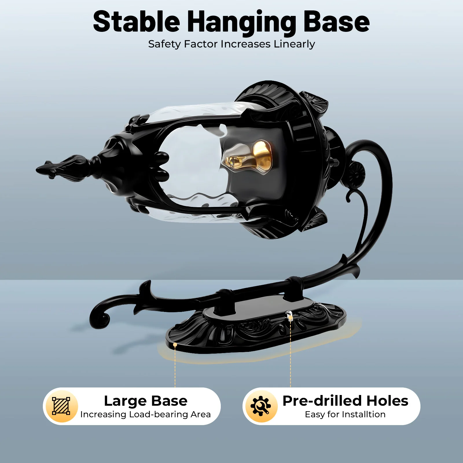 

Черный европейский настенный светильник из алюминия, с выключателем, 23*23*43 см, простая сборка, для внутреннего и наружного использования