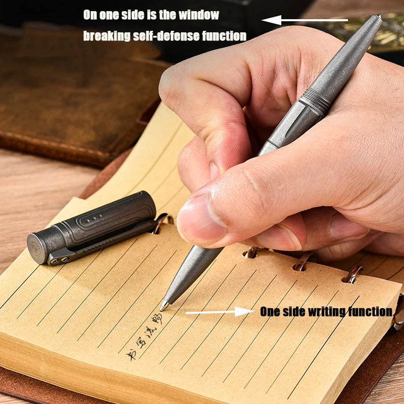 Imagem -05 - Titanium Alloy Tactical Business Pen Tungsten Steel Tail Cone Broken Window Signature Pen Neutro Outdoor Edc Ferramenta
