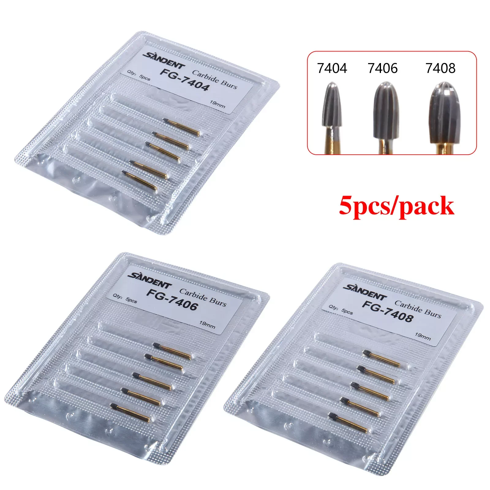 

Стоматологические золотые высокоскоростные боры из карбида вольфрама, обрезка, фрикционная ручка FG 7404/7406/7408