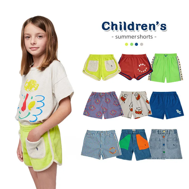 

Mother Kids 8 Styles Of Children's Pants 2024 Spring Summer Clothes Girls Cute Thin Cartoon Shorts Boys Lace-Up Sweatpants