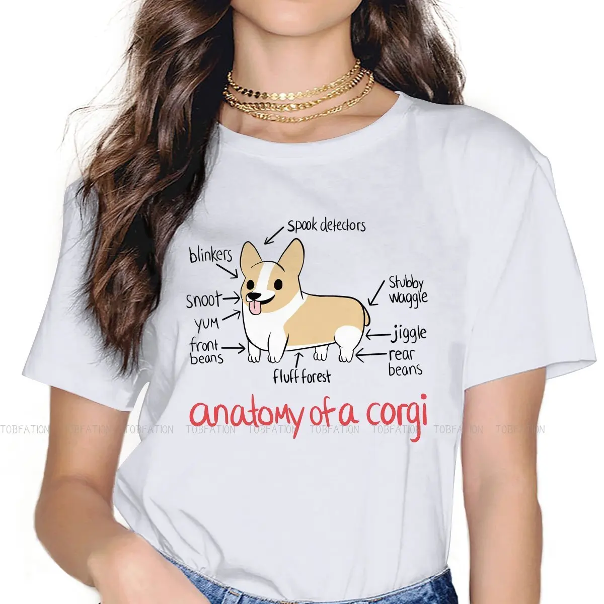 Anatomy Harajuku TShirt  Corgi Short Legs Dog Creative Casual T Shirt Girl Tee Unique Gift Idea