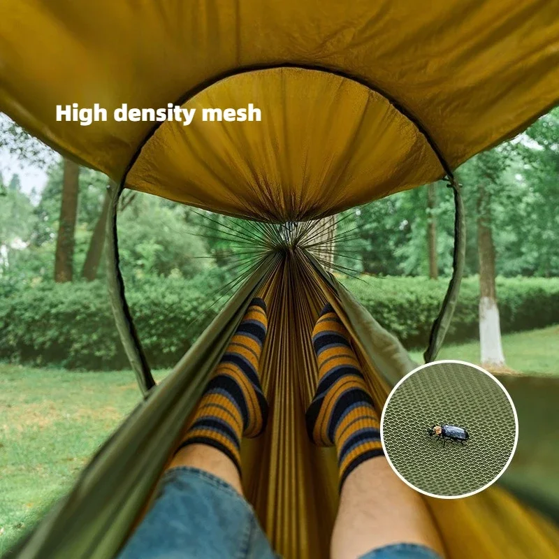 Mosquito Proof and Sunshade Hammock High Density Mesh Suspended Basket Breathable and Wear-resistant Outdoor Swing Bed 260x140cm