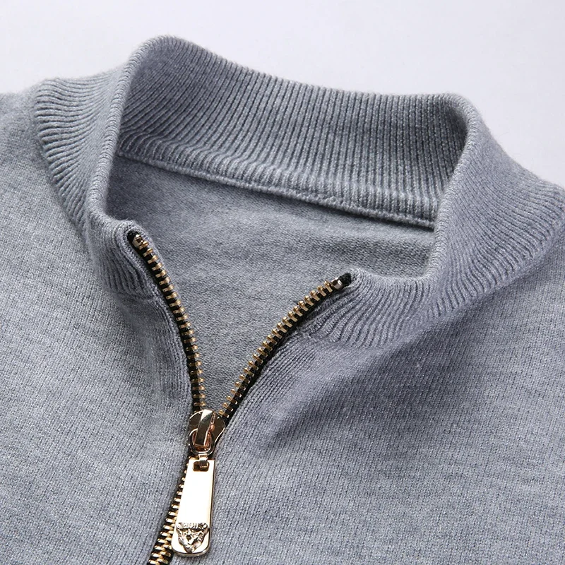 Korean Fashion Cardigan Sweater Men Solid Stand Collar Zipper Men\'s Sweater Slim Fit Cardigan for Man Plus Size 3XL