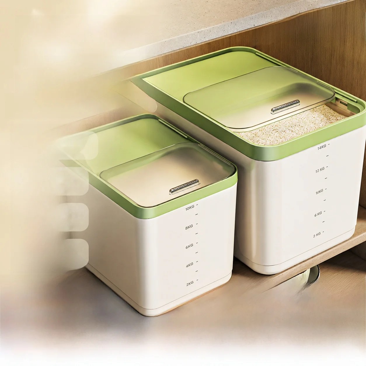 Food Grade Home Use Rice Storage Barrel Thickened Slide Cover Anti Insect Moisture Proof Kitchen Large Capacity New 2026 Model