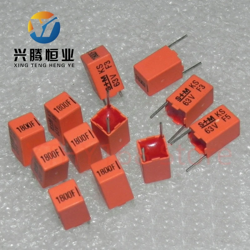 10PCS S+M KS 63V 1800PF 182F 0.0018uf 1% F gear high-precision tin foil capacitor