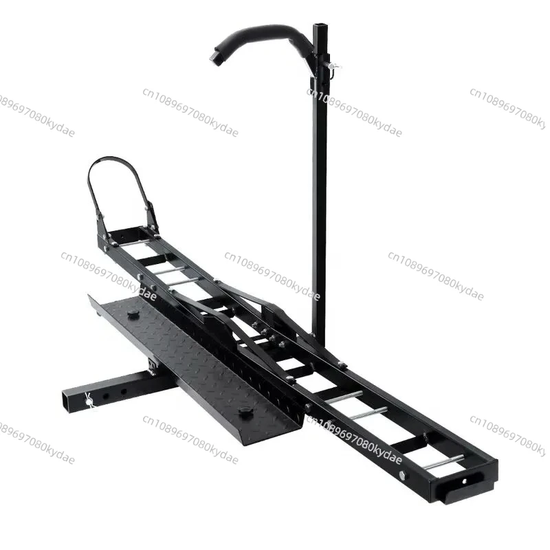 

【2026】TD-1004-3 Hitch Mount Motorcycle Carrier Stand With Self System And Loading Ramp For Car, Truck With 2" Hitch Receive