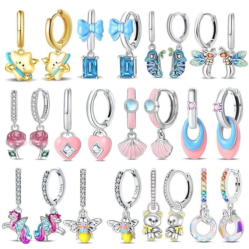 

Women's 925 Sterling Silver Love Rainbow Horse Star Dopamine Color Cute Sweet Romantic Date Party Wedding Exquisite Jewelry Gift