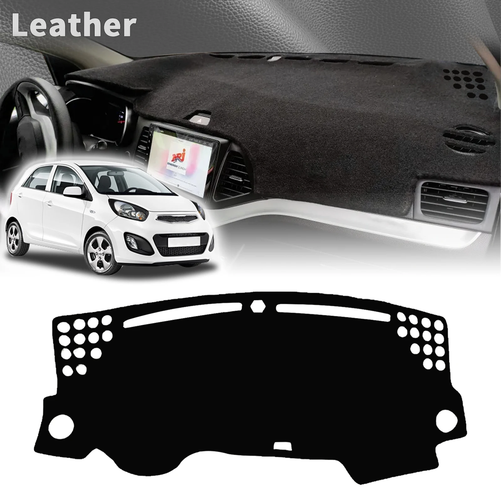 

fit for Kia Picanto Morning 2012-2014 2015 2016 Car Dashboard Cover Dashmat Non‑Slip Protective Dash Mat Pad Auto Accessories