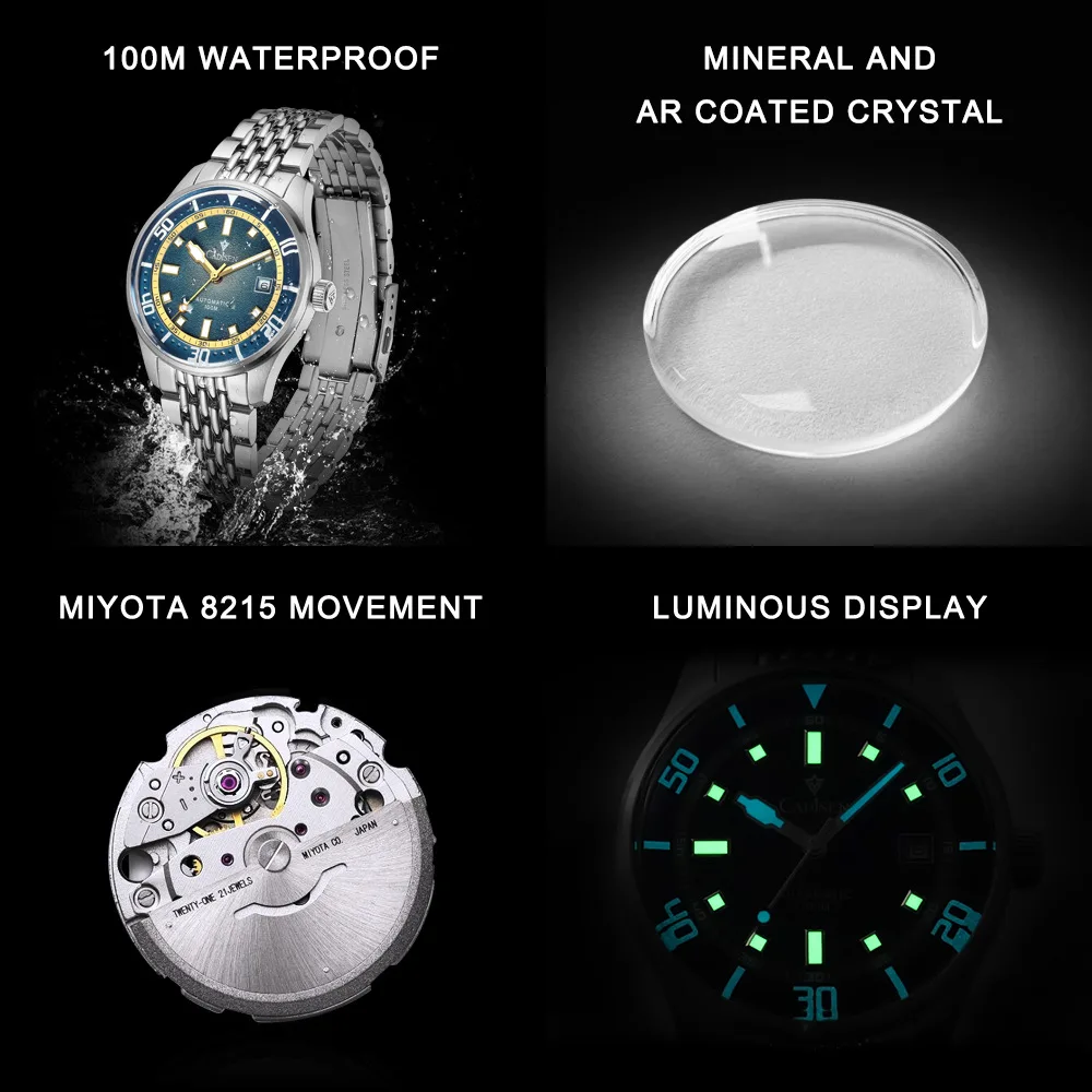 Cadisen For Men`s Watch Meteorite Miyota Movement Skeleton Mechanical Automatic Male Casual Wristwatch Sapphire 5atm Waterproof