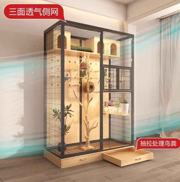 Pet cabinet birdcage oversized parrot Xuan Feng luxury villa transparent ecological outdoor custom peacock cage
