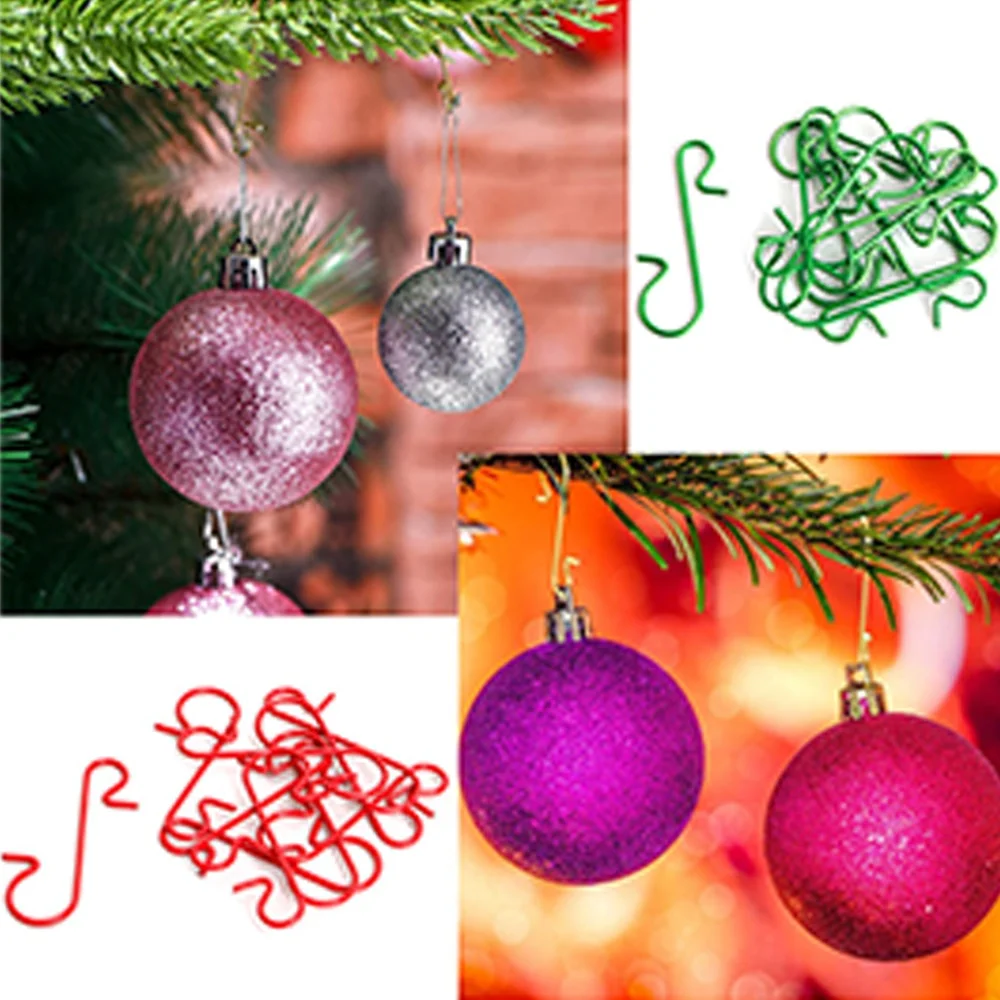 50pcs S-Shaped Metal Hook Christmas Ornament Holders Christmas Tree Ball Pendant Weeding Birthday Party Home Supplies Decoration